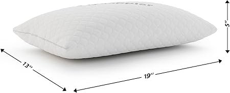 Small Shredded Memory Foam Pillow for Travel and Camping Compressible Medium Firm Bed Pillow Contoured Support Breathable Cover Machine Washable Ideal Backpacking Airplane and Car