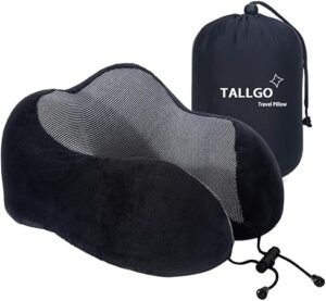 Travel Pillow Best Memory Foam Neck Pillow Head Support Soft Pillow for Sleeping Rest Airplane Car Home Use Black