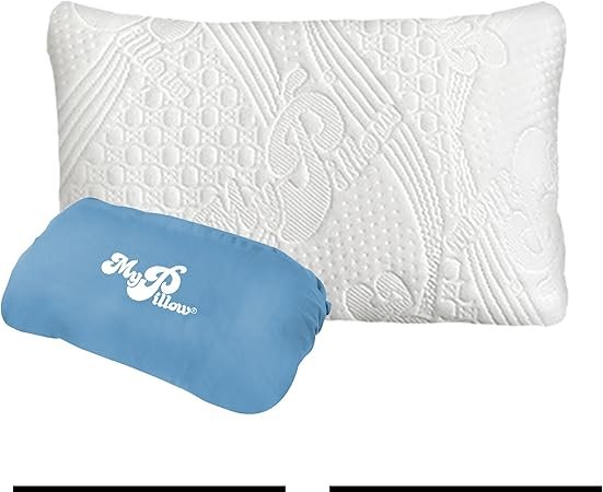 MyPillow MultiUse Travel Pillow Compact Pillow for OnTheGo Comfort and Sleeping Portable Compact Washable Pillow for Adult and Kids Neck Support Flagstone