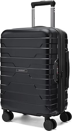 BAGSMART Carry On Luggage 22x14x9 Airline Approved with TSA Lock20 cm Lightweight Luggage with Spinner Wheels100 PC Hard Shell Carry On Suitcases for Men WomenPurple