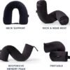 Brookstone Free Form Travel Pillow Lightweight Flexible Memory Foam Travel Neck Pillow for Sleeping Car Airplane Travel Support Size: One Size Black