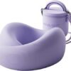 Travel Pillow Memory Foam Neck Pillow Airplane Neck Travel Airplane Pillow for Long Flight 360º Support Machine Washable Purple