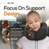 MLVOC Travel Pillow 100 Pure Memory Foam Neck Pillow Comfortable Breathable Cover Machine Washable Airplane Travel Kit with 3D Contoured Eye Masks Earplugs and Luxury Bag Standard Black