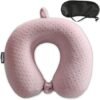 Neck Pillows for Sleeping Travel Pink Travel Pillow Comfortable U Shape Memory Foam Pillows Neck and Head Support Portable Travel Neck Pillow Suitable for Planes Trains SelfDriving Cars