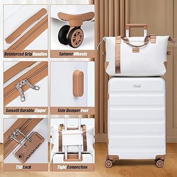 Luggage Sets 5 Piece Suitcases with WheelsABS Hard Case Luggage with TSA Lock Spinner WheelsCarry On Luggage Set Green202428 cm