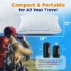 Small Cooling Shredded Memory Foam Pillow for Travel Camping Compressible Adjustable Gel Bed Pillow Washable Cover Medium Firm Neck Lumbar Support Ideal
