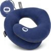 BCOZZY Travel Neck Pillow for Airplane – Patented Double Support for Head Neck and Chin Best for Long Flights Plane Sleeping and Car Rides
