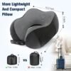 Neck Pillow for Traveling Travel Pillows for Airplanes100 Pure Memory Foam Travel Neck Pillow Adjustable Flight Pillow Portable Plane Accessories with Eye Mask Earplugs Carry Bag