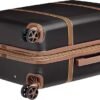 Basics 26inch Hardside Checked Luggage With Leather Detailing Hardshell Suitcase With Wheels Expandable Space With 8 Multidirectional Wheels ScratchResistant Surface Black