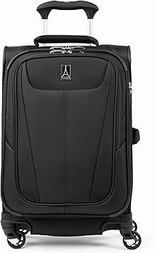 Travelpro Maxlite 5 Softside Expandable Luggage with 4 Spinner Wheels Lightweight Suitcase Men and Women Black Compact Carryon 20Inch