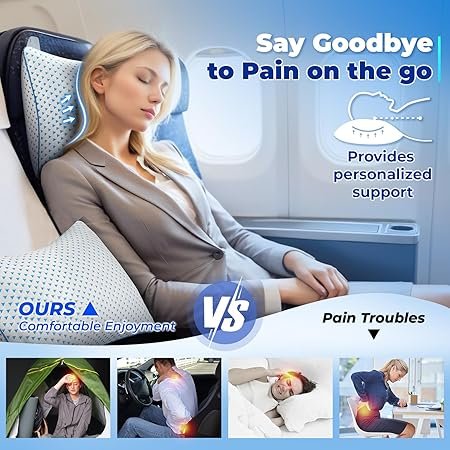Small Cooling Shredded Memory Foam Pillow for Travel Camping Compressible Adjustable Gel Bed Pillow Washable Cover Medium Firm Neck Lumbar Support Ideal