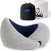 Ostrichpillow Go Neck Pillow Travel Pillows for Airplanes Premium Memory Foam Travel Pillow 360 Ergonomic Design Asymmetrical Sides Travel Bag Included Washable Modal Cover