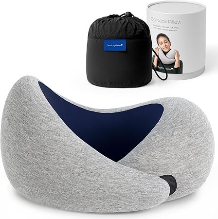 Ostrichpillow Go Neck Pillow Travel Pillows for Airplanes Premium Memory Foam Travel Pillow 360 Ergonomic Design Asymmetrical Sides Travel Bag Included Washable Modal Cover