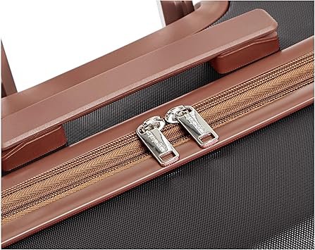 Basics 26inch Hardside Checked Luggage With Leather Detailing Hardshell Suitcase With Wheels Expandable Space With 8 Multidirectional Wheels ScratchResistant Surface Black